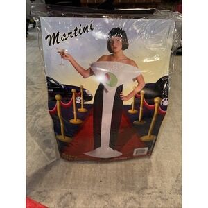 Rasta Imposta Womens Martini Dress & Wig Halloween Costume Black Sz 4-10 Medium